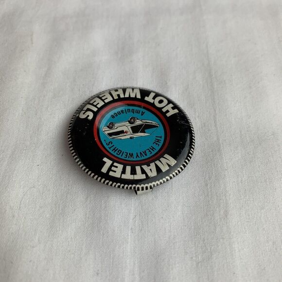 Ambulance Heavyweights Button Hot Wheels Redline Pin 1969 With Tab Vintage - Picture 4 of 6